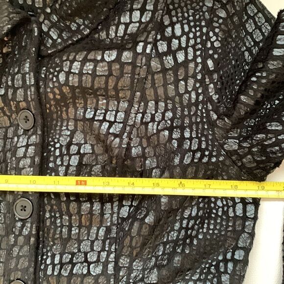 ESSENTIALS by MILANO Black Faux Reptile Womens Jacket. Size M - Picture 6 of 10